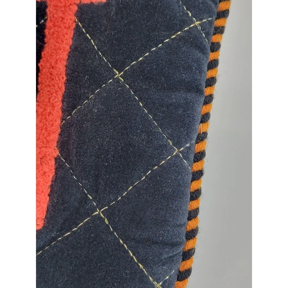 Macchia di Ruggine Black & Orange Velvet Quilted Zip Pouch Bag Purse Clutch EUC‎